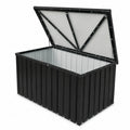 Coffre de rangement en métal Noir/Argenté 120x60x62cm