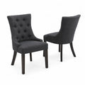 Ensemble de 2 chaises en bois avec revêtement en polyester de couleur noire