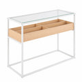 Table console en bois et verre trempé