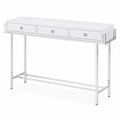 Console rectangulaire 3 tiroirs MDF et métal Blanc