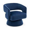 Chaise pivotante en velours Bleu marine