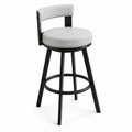 Tabouret de bar pivotant en cuir synthétique et métal Noir et Blanc 105cm