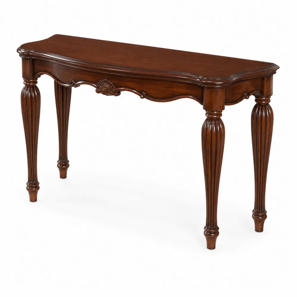 Console rectangulaire en bois d'acajou Marron