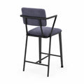Tabouret de bar en métal et tissu polyester Bleu