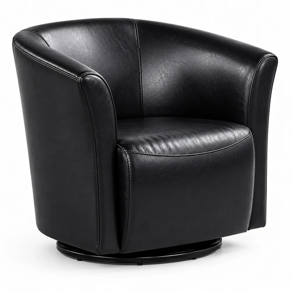 Fauteuil pivotant en cuir synthétique Noir