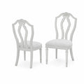 Chaises en bois avec siège rembourré en polyester Blanc, lot de 2