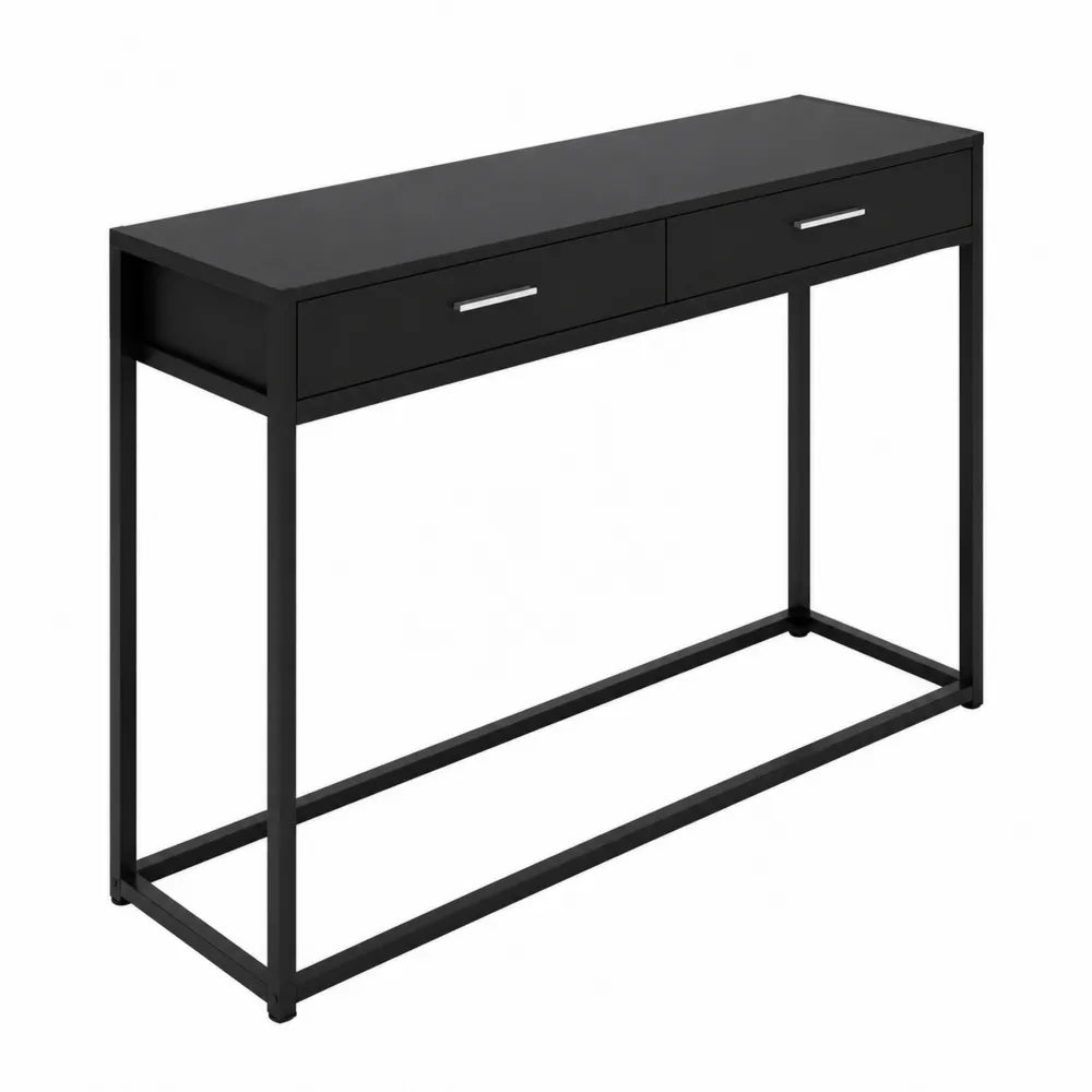 Console avec tiroirs en métal et bois MDF Noir