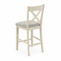 Chaise de bar en bois avec assise rembourrée gris 101 cm